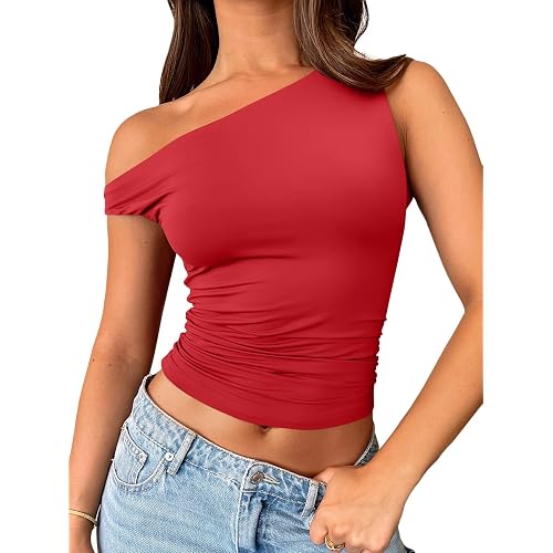 Trendy Queen Womens Off The Shoulder Tank Tops Going Out Crop Shirts