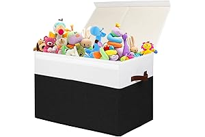 Black Woven Wicker Toy Storage Basket with Lid