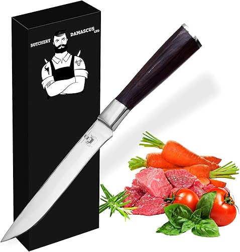 Butchery Damascus - Cuchillo japonés para deshuesar Cuchillo de cocina profesional de 7 pulgadas, cuchillos de deshuesado AUS-10 de acero