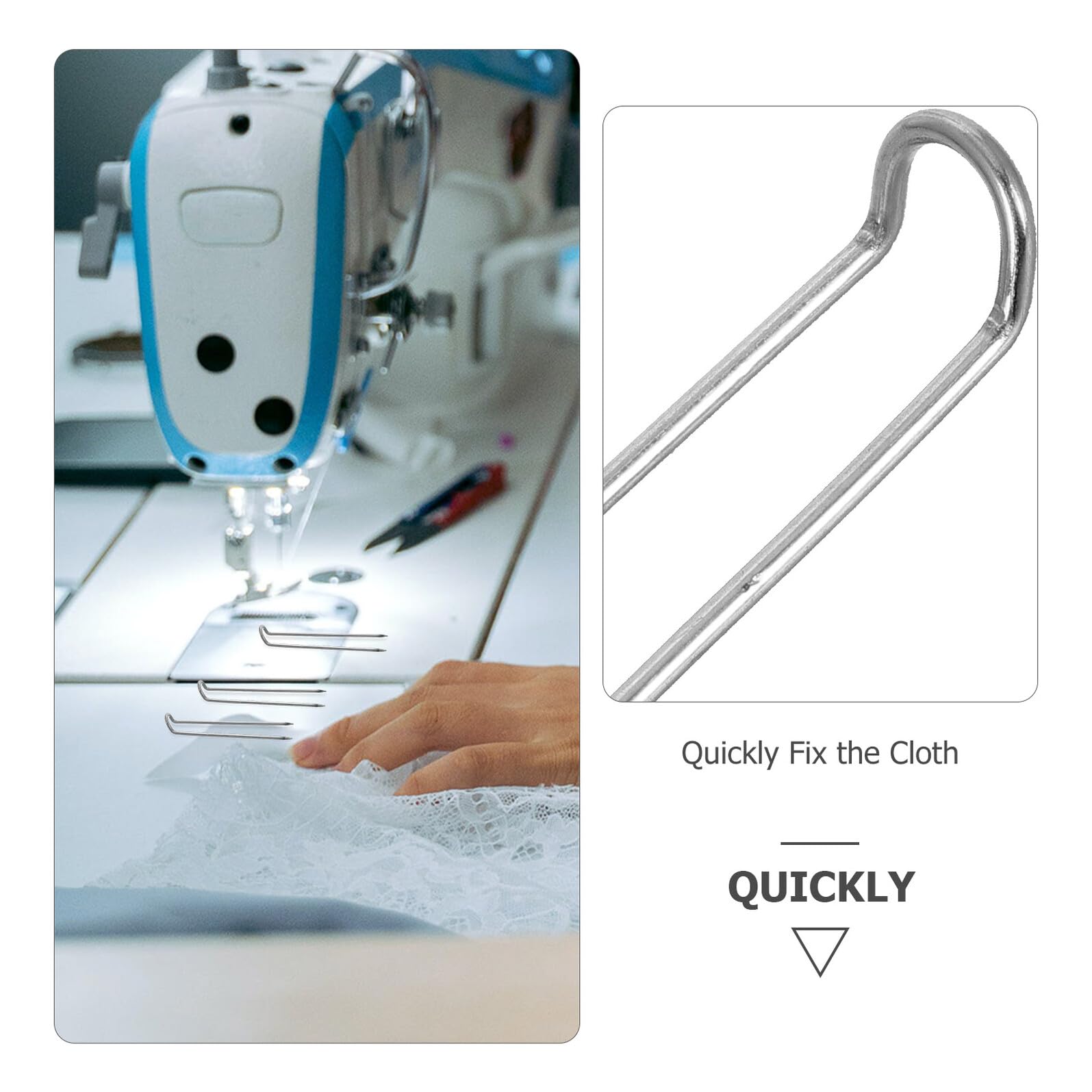 Perni da Cucito U in Acciaio Inossidabile 100 Pezzi per Cucito e Quilting Doppio Blocco per Fissare Tessuti e Decorazioni Artigianali