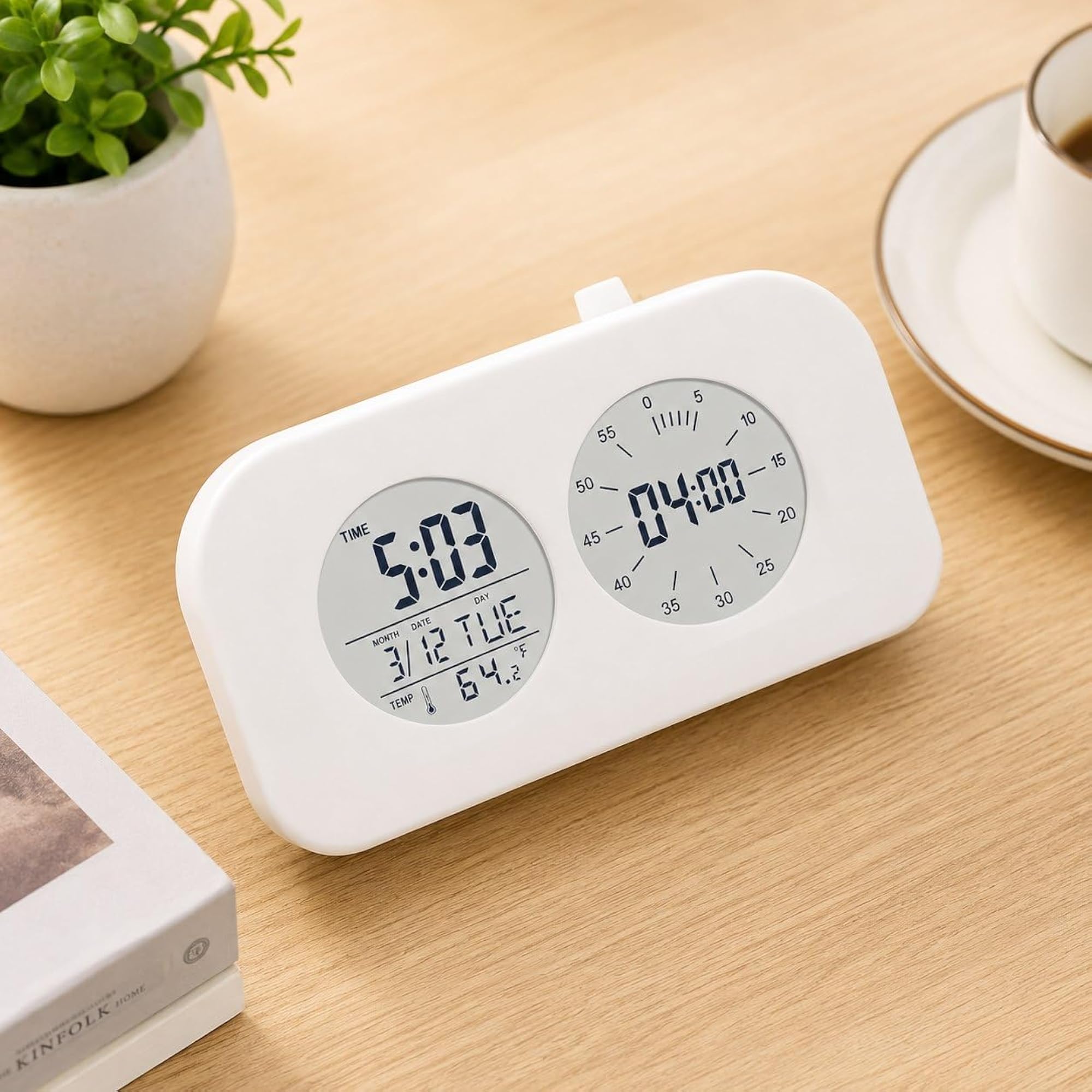 Digital Alarm Clock Smart Desk with Temperature Display