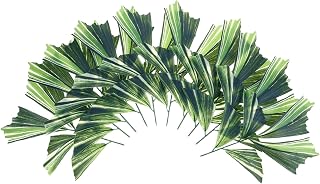 BESTYASH 10pcs Artificial Fishtail Palm Leaves Faux Greenery Laminated Coating for Flower Arrangement Wedding Decor Table Centerpiece Indoor Outdoor