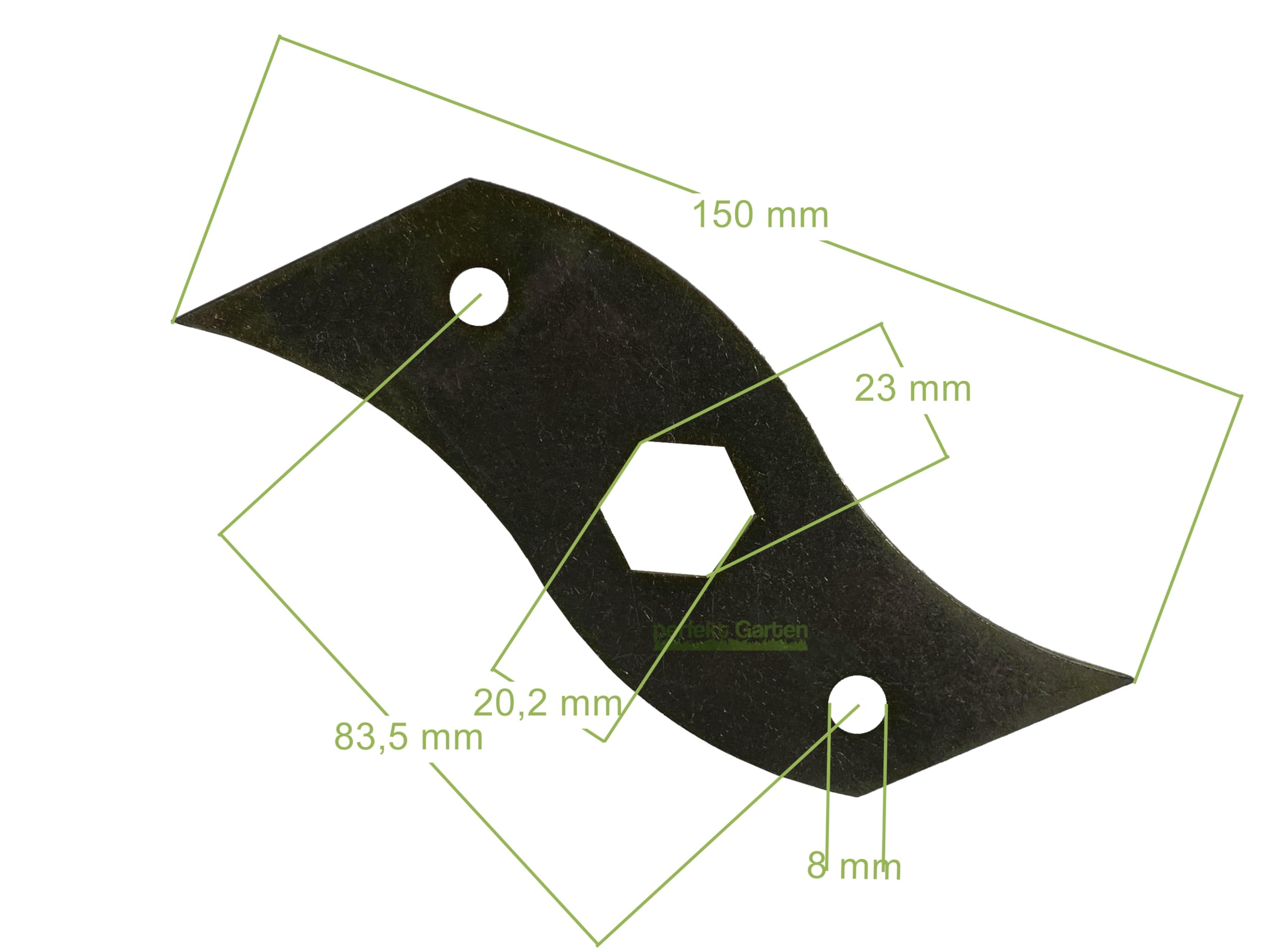 perfektGarten Couteau scarificateur 16 x 15 cm compatible avec McCulloch M1738E M3538 P Hecht S390 5444210-01