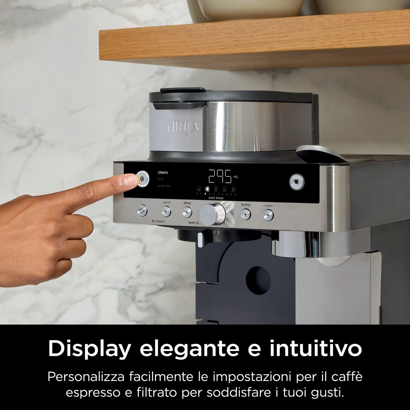 Ninja Prestige Macchina per caffè filtrato e in capsule 2 in 1, con schiumatore integrato, per latte, caffè con ghiaccio e flat white, nero CFN802EU