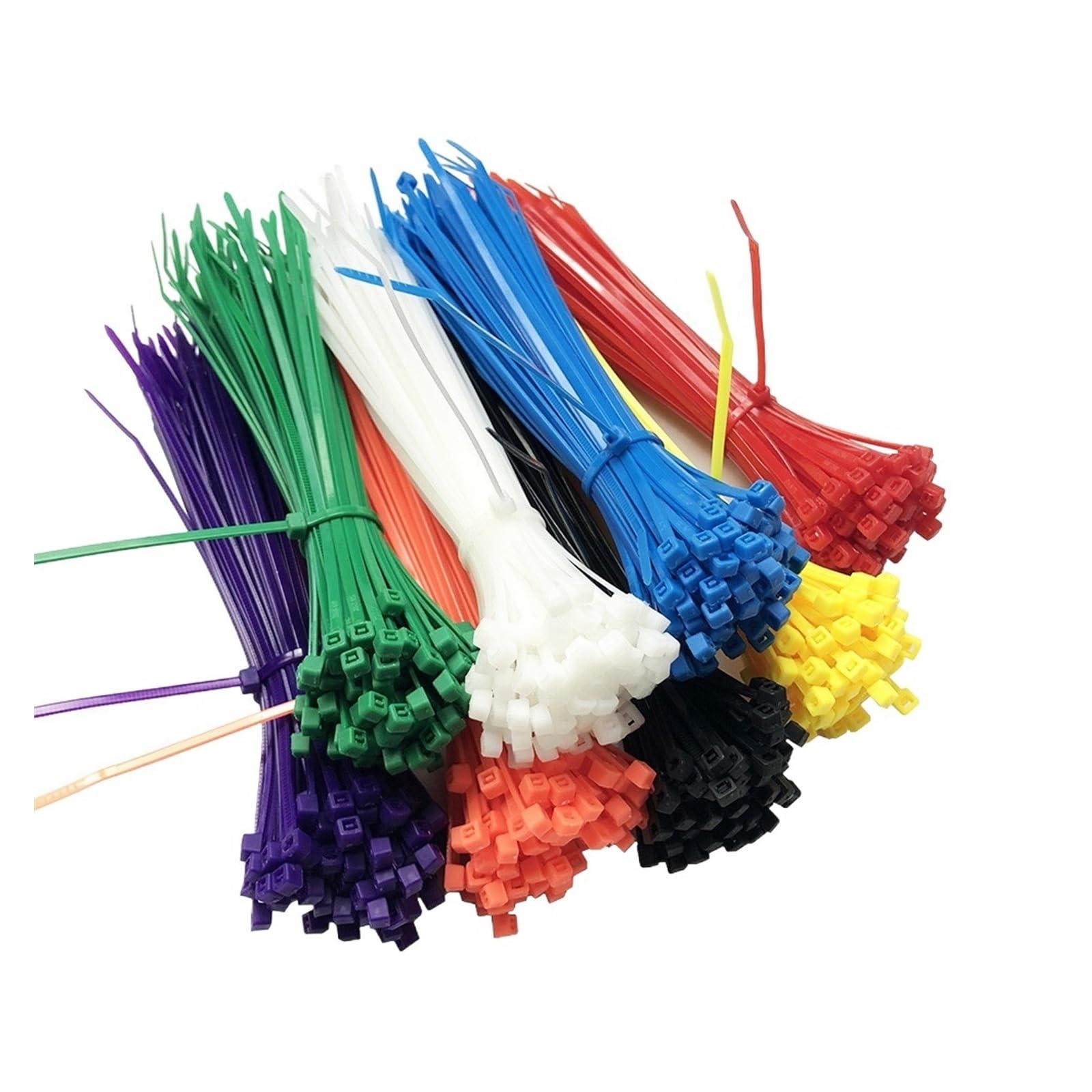 SePkus 100 Stück/Packung, 3 x 150, Breite 2,5 mm, Weiß, Schwarz, Orange, Rot, Blau, Grün, selbstsichernde Kunststoff-Nylon-Kabelbinder (Farbe: Rot, Größe: 3 x 150) (Schwarz 3 x 150)