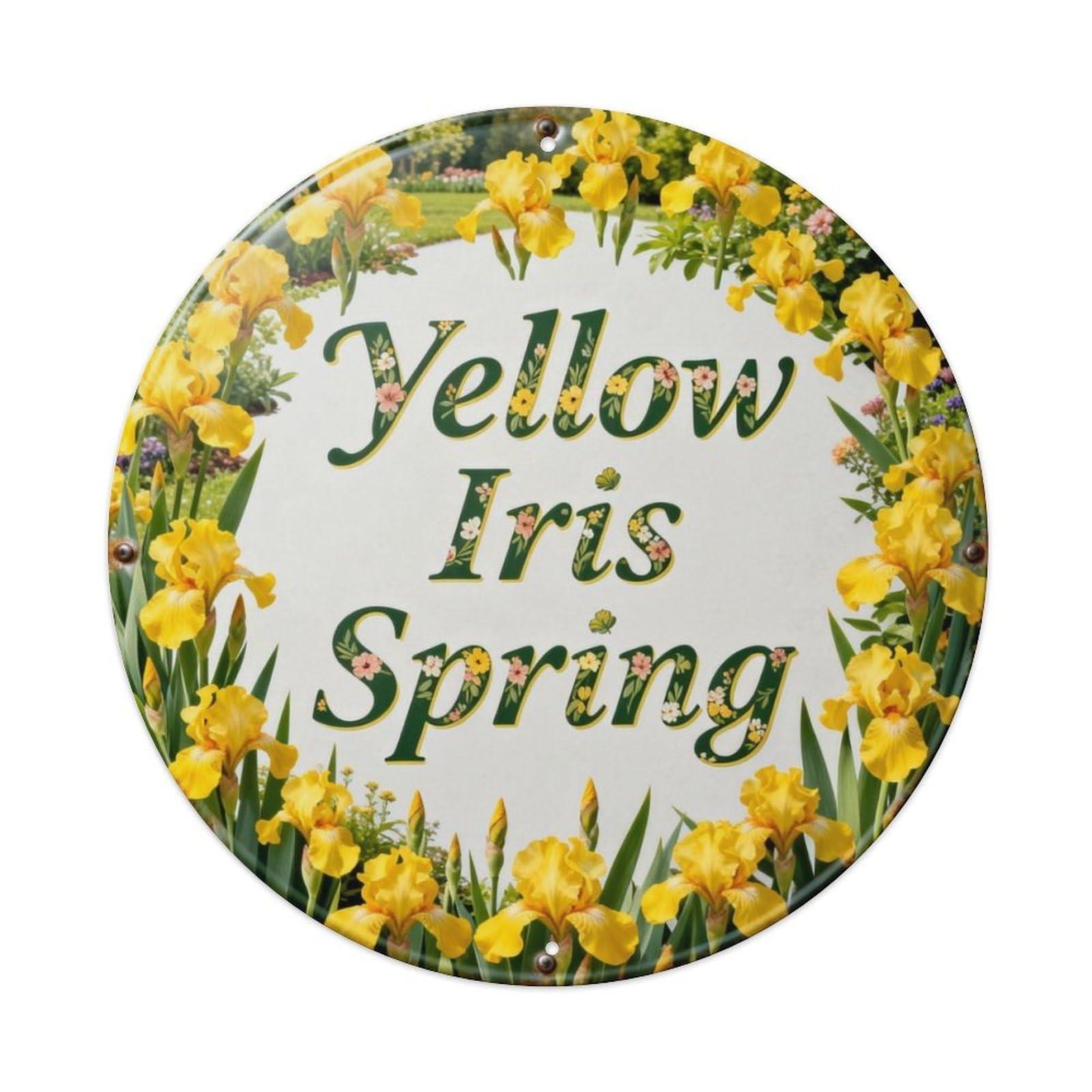Yellow Iris Spring Metal Tin Sign Plaque