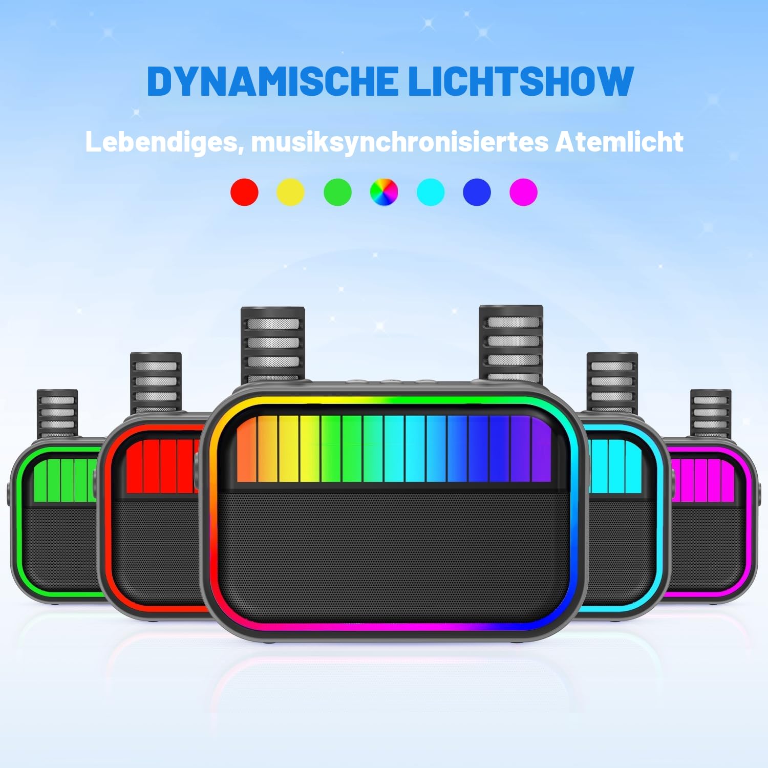 Karaoke Maschine für Kinder und Erwachsene, Kinderspielzeug für 3–12 jährige Mädchen Geburtstagsgeschenk, tragbarer Karaoke Maschine mit 2 Mikrofonen, Mädchengeschenk für Mädchen (Schwarz)