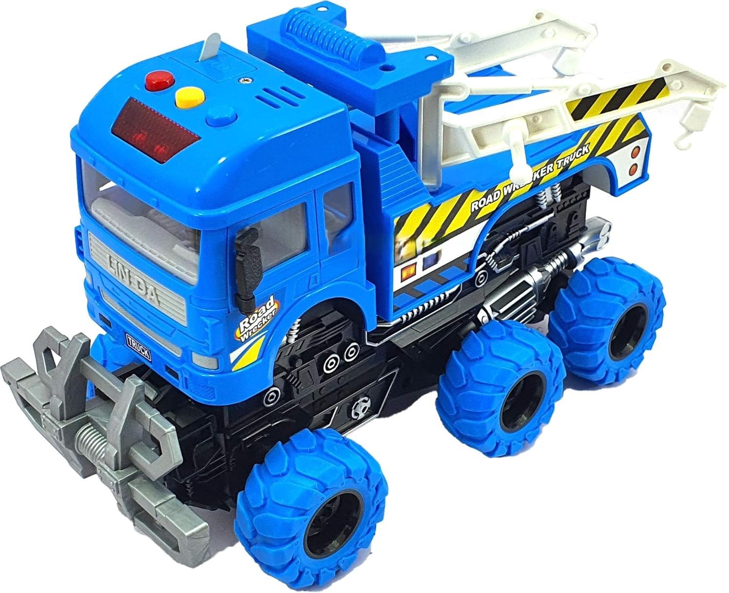 KRIREEN Heavy Deformation Truck Construction Friction Power Push and Go with 6 Wheel Toy for Kids with Sound and Lights, Best Gift for Birthday (Multicolour), (Pack of 1) (Tow Truck) 4