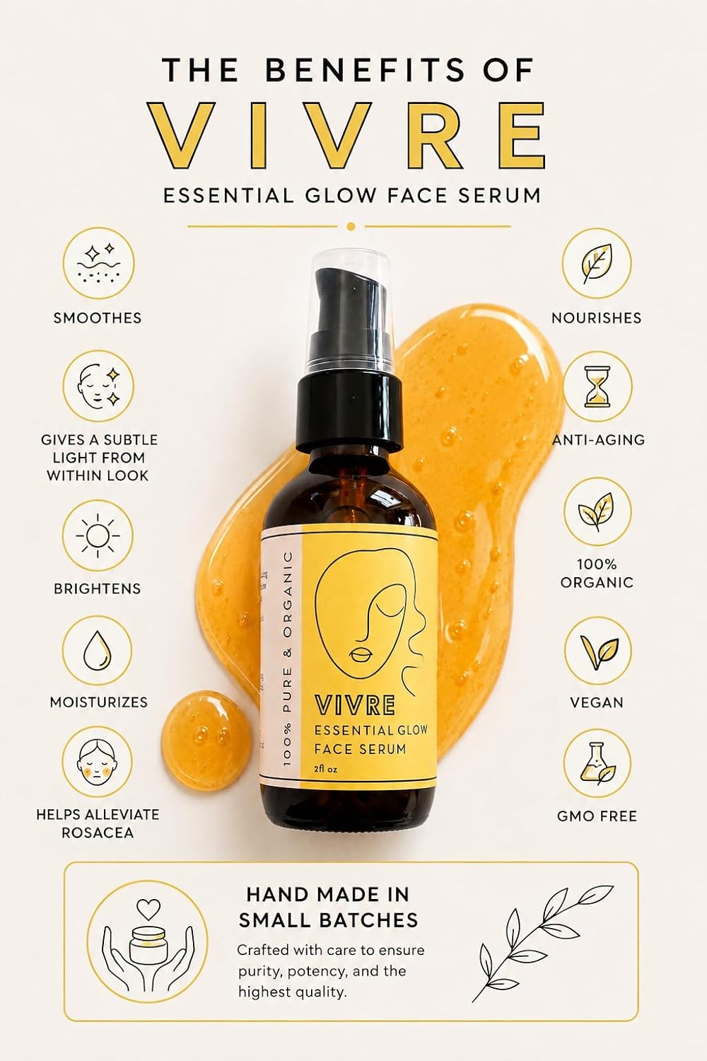 Essential Glow Face Serum 100% Pure & Organic