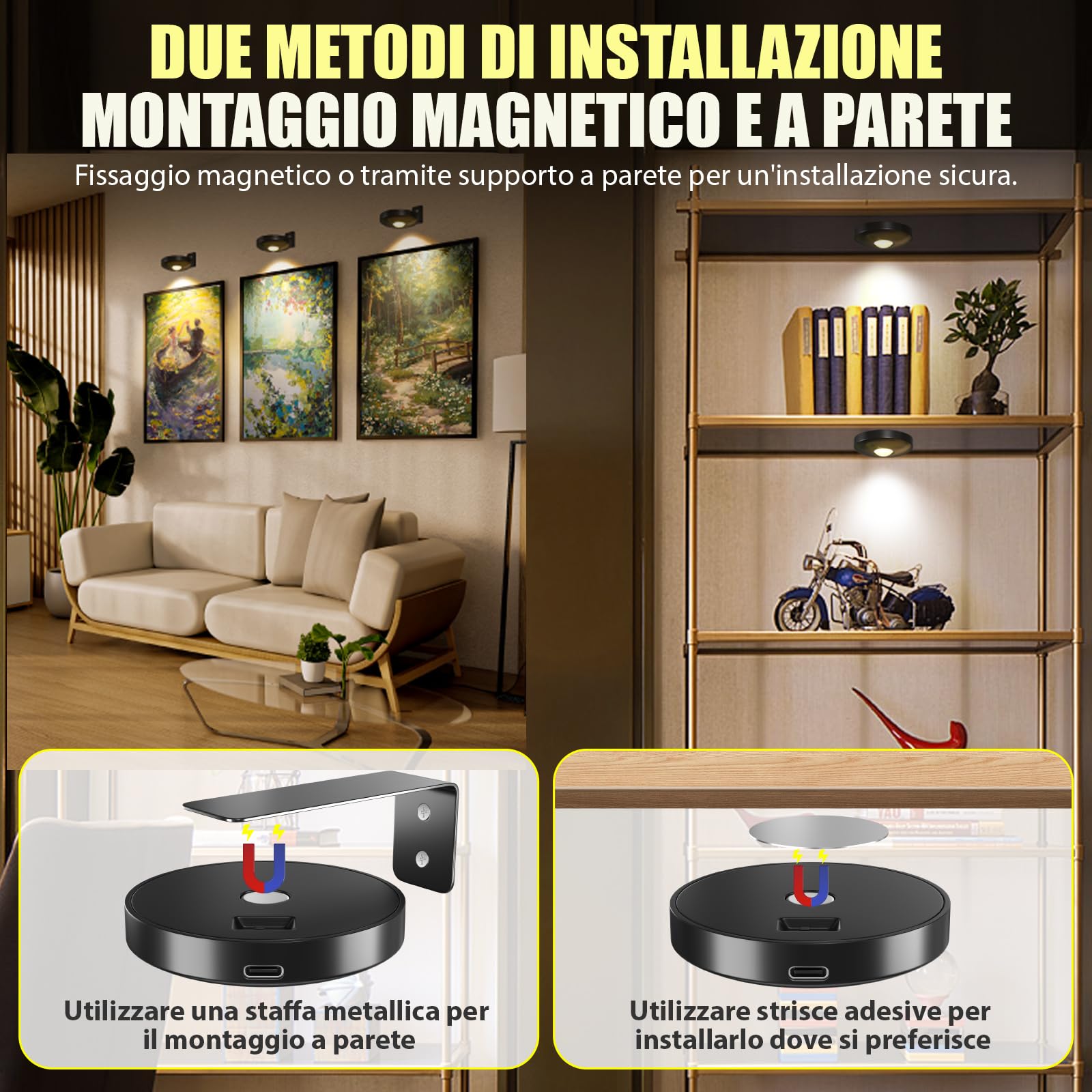 3 Pezzi Luce per Quadri Senza Fili con Telecomando Luci per Quadri Senza Fili Ricaricabili con Timer, 12 colori RGB LED Luce per Quadri a Batteria, Magnetic Painting Light per Cornici Cucine Vetrina