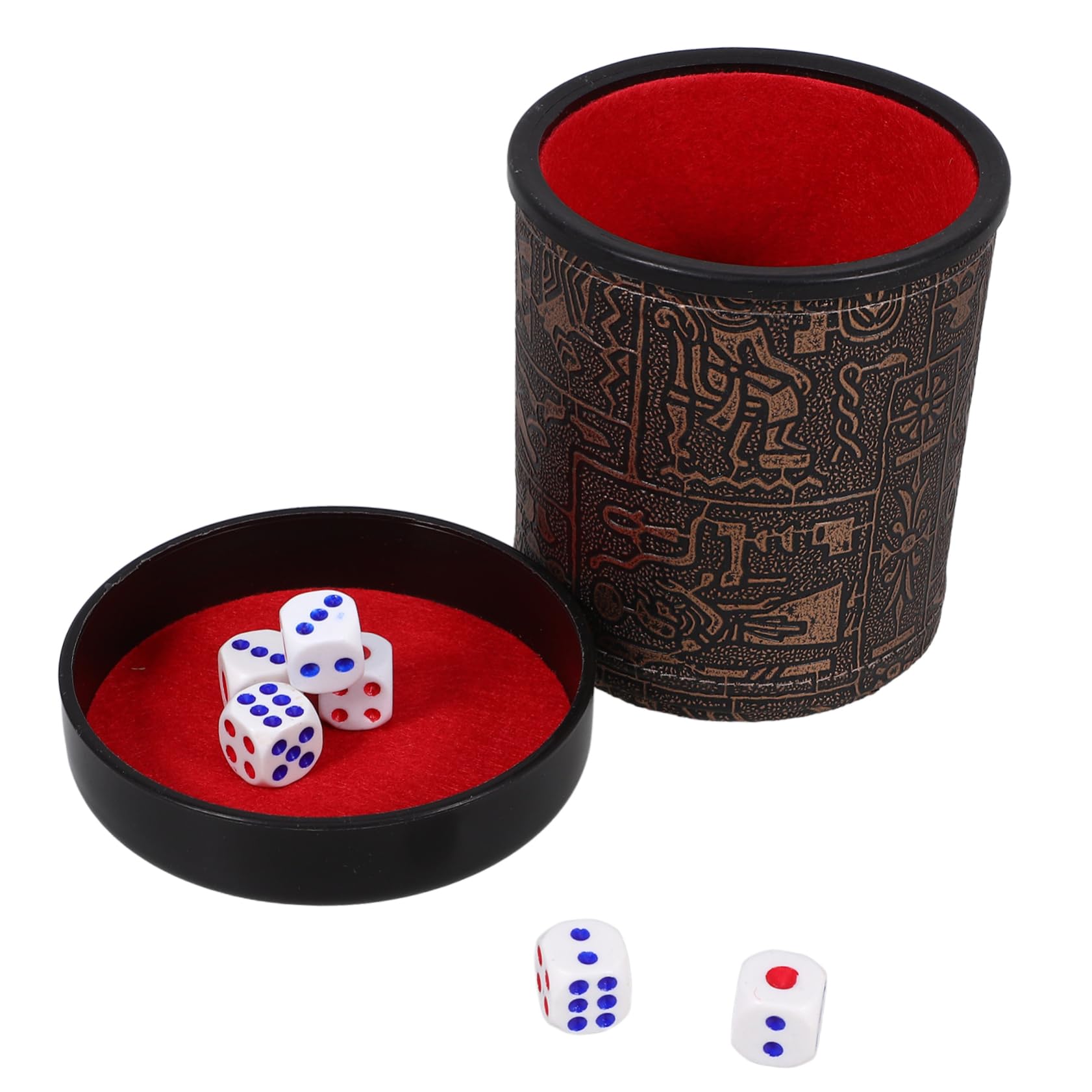 VICASKY 5sätze Geräuschloser Würfelbecher Mit Würfeln Und Sockel Spielzubehör Für Tischspiele Und Partys Für Drinnen Und Draußen