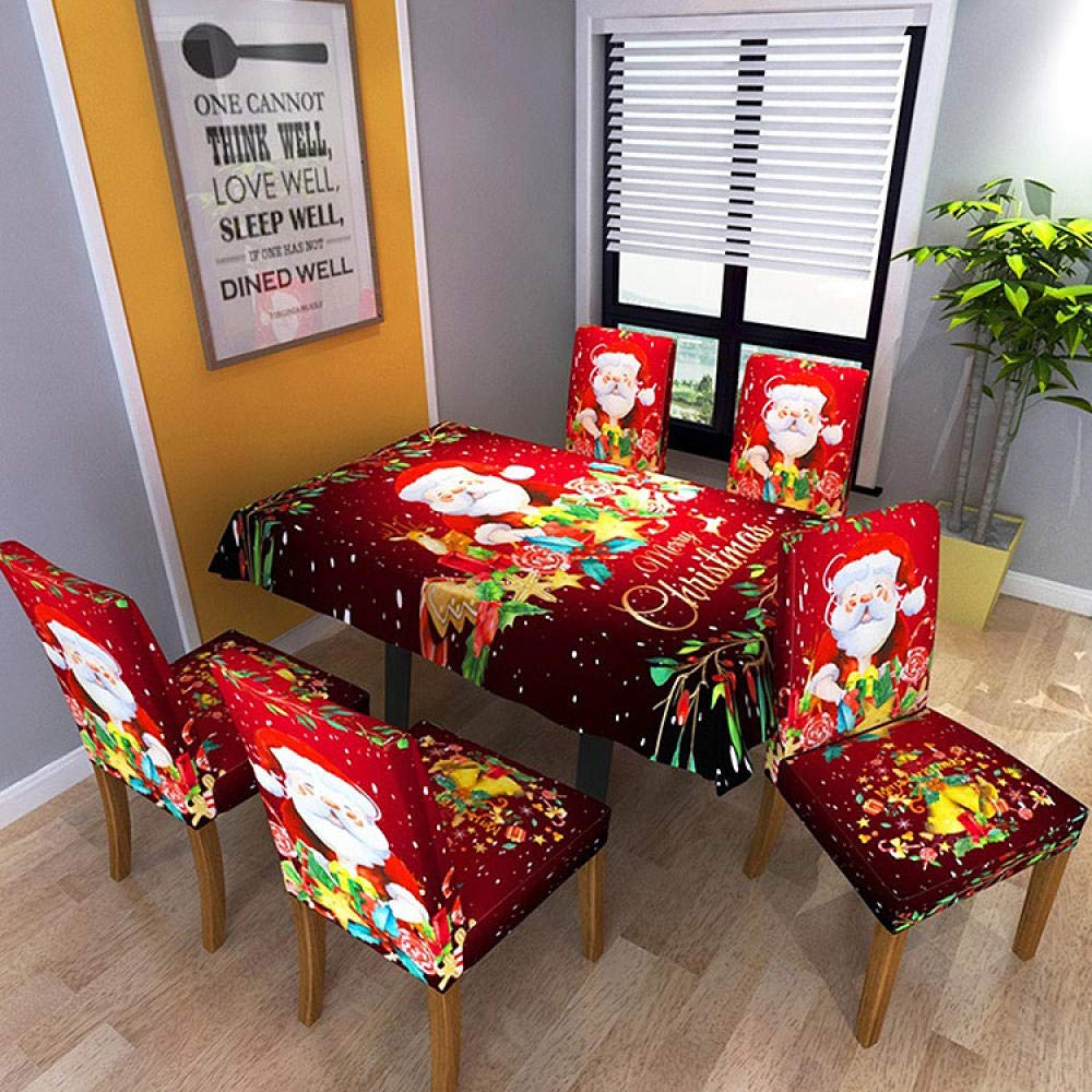 Dining Table and Chairs Set 2 Red Santa Claus Stretch Chair Covers Room Dining Chair Covers Kitchen Chair Cover Cushion Easy Chair Cover Spandex Dining Chair Slipcovers