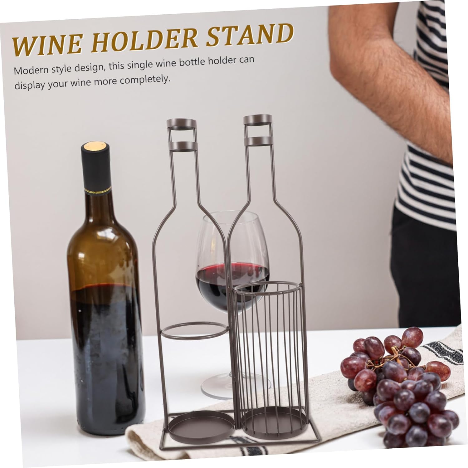 Wine Bottle Holder Metal Wine Rack for Home Decor Stable Design for Bars Restaurants and Collectors