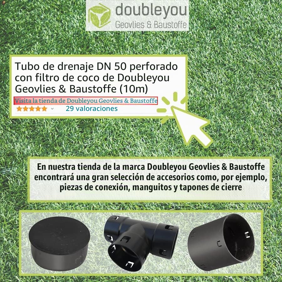 Tubo de drenaje amarillo de 10 m DN 65 perforado para drenaje