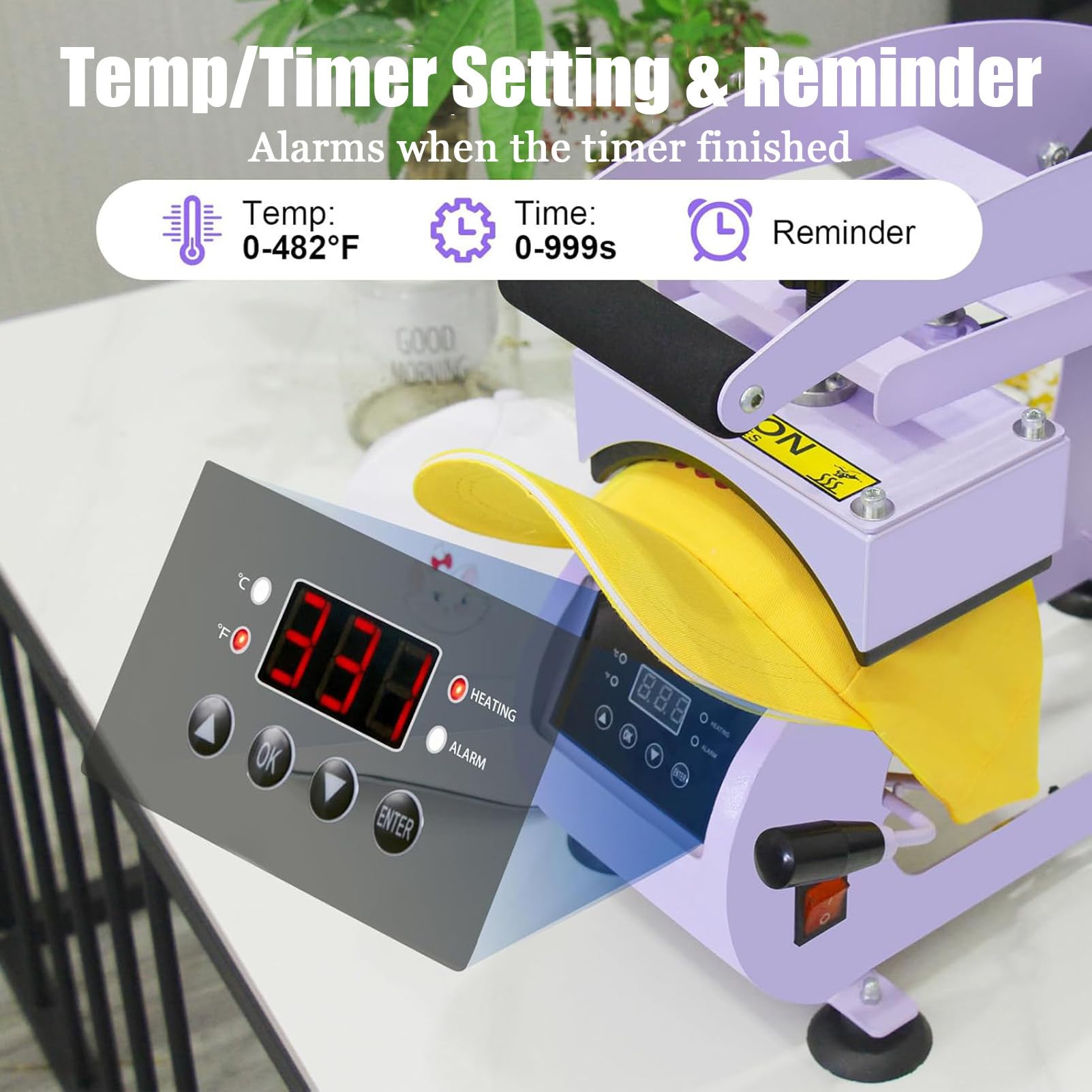 Maszyna do druku termotransferowego, prasa termiczna 2 w 1 z cyfrowym timerem LCD i regulacją temperatury do projektów DIY