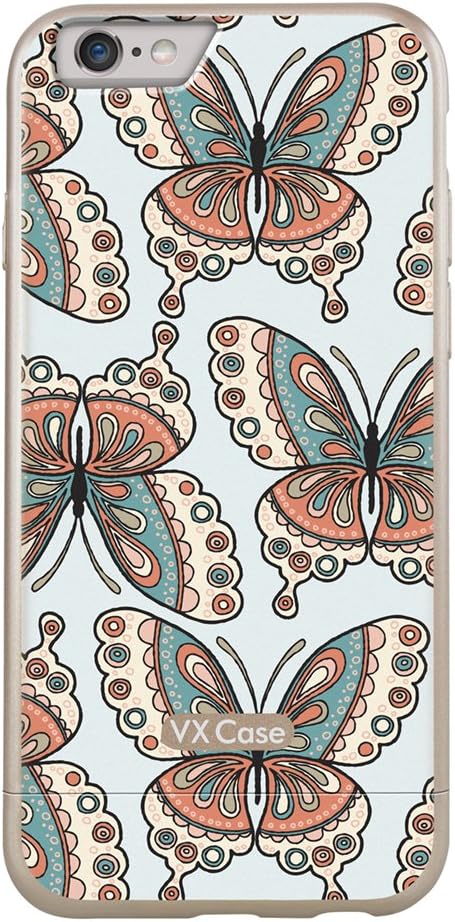 iPhone 6S Plus Case, VX Case - (Butterfly) TPU Hard Back Cover [Designs] [Shock Absorbent] for Apple iPhone 6S Plus (2015) & iPhone 6 Plus (2014) - (Butterflies)