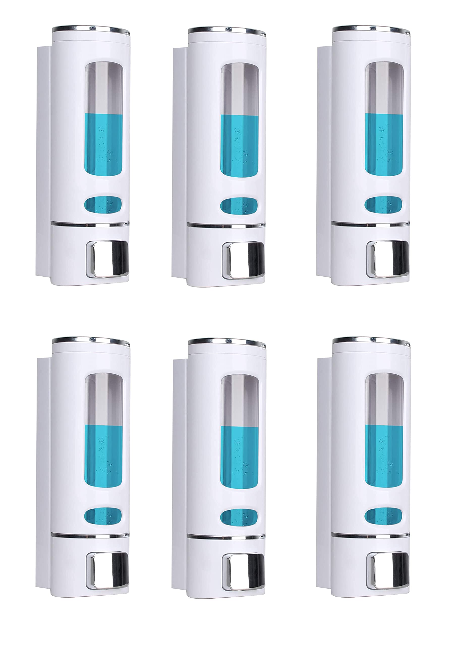 BATH GURU ABS Plastic Wall Mounted Soap Shampoo Conditioner Hand Wash Gel Dispenser Liquid Soap Sanitizer Dispenser for Bathroom Basin Kitchen Sink 400Ml Pack of 6 White (B07X6N1519) Amazon Price History, Amazon Price Tracker