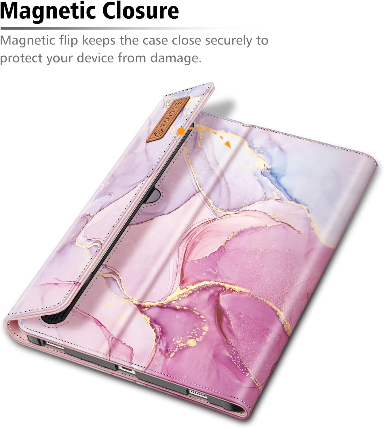 Fintie Case for Samsung Galaxy Tab S8 Plus 2022/S7 FE 2021/S7 Plus 2020 12.4 Inch with S Pen Holder, Multiple Angle Portfolio Cover with Pocket Auto Sleep/Wake, Dreamy Marble