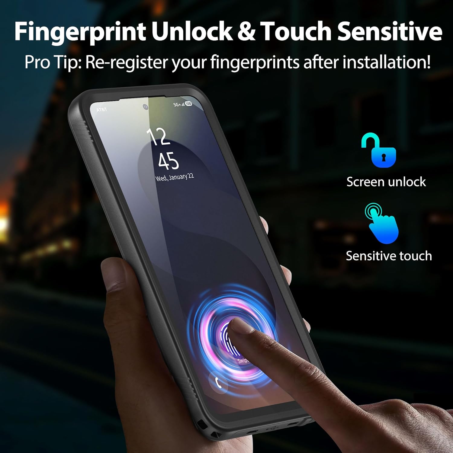 SPORTLINK for Samsung Galaxy S26 Case, IP68 Waterproof Dustproof Military 360 Full Body Heavy Duty Shockproof Protective with Camera Screen Protector S 26 Phone Front Back Cover 6.3" Black