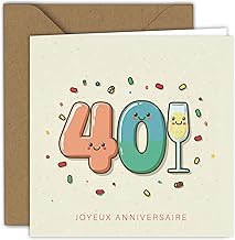 Edition Colibri Carte d'anniversaire - Motif coloré avec chiffres | Carte pliée (15x15 cm) – avec enveloppe kraft – Intérieur vierge (3)
