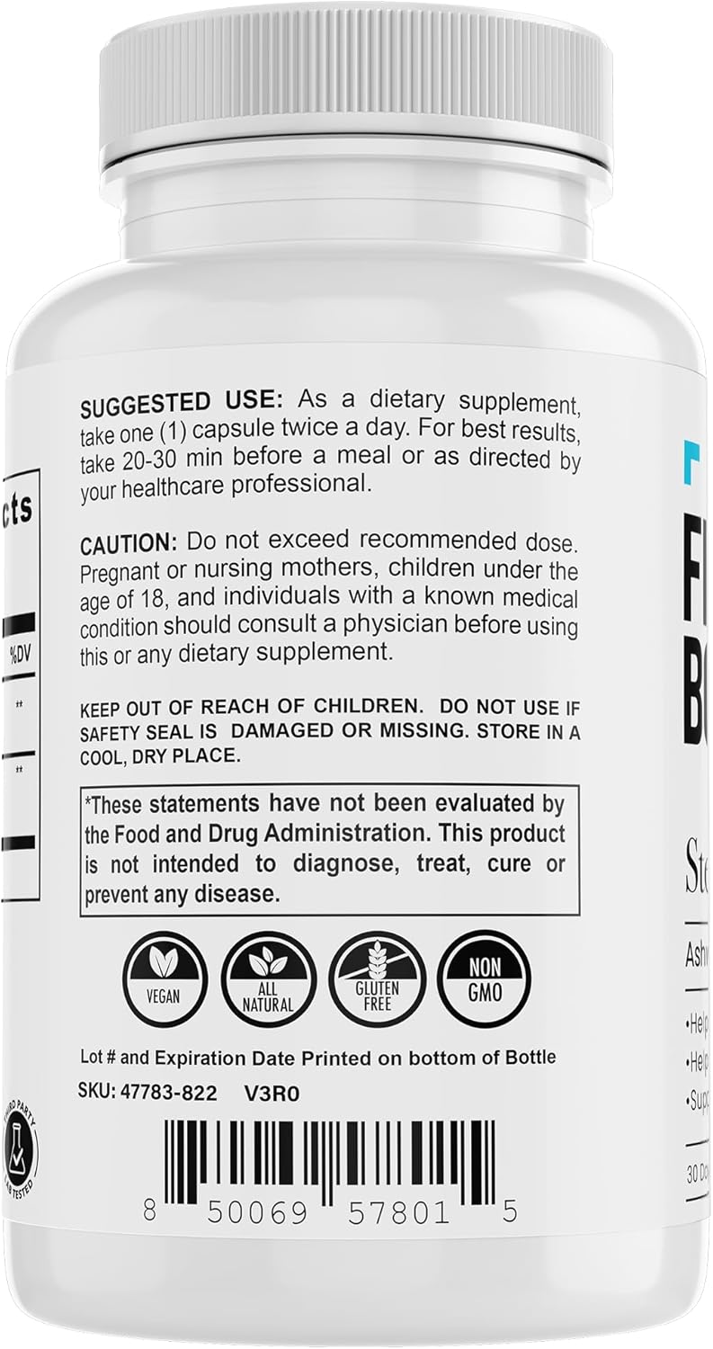 SteadyState Calm | Pure Ashwagandha Supplements 650mg with Bioperine – Natural Adaptogen Capsules to Support Stress Relief & Mood Balance – Vegan, Non-GMO, Gluten Free – 60 Capsules - Image 7
