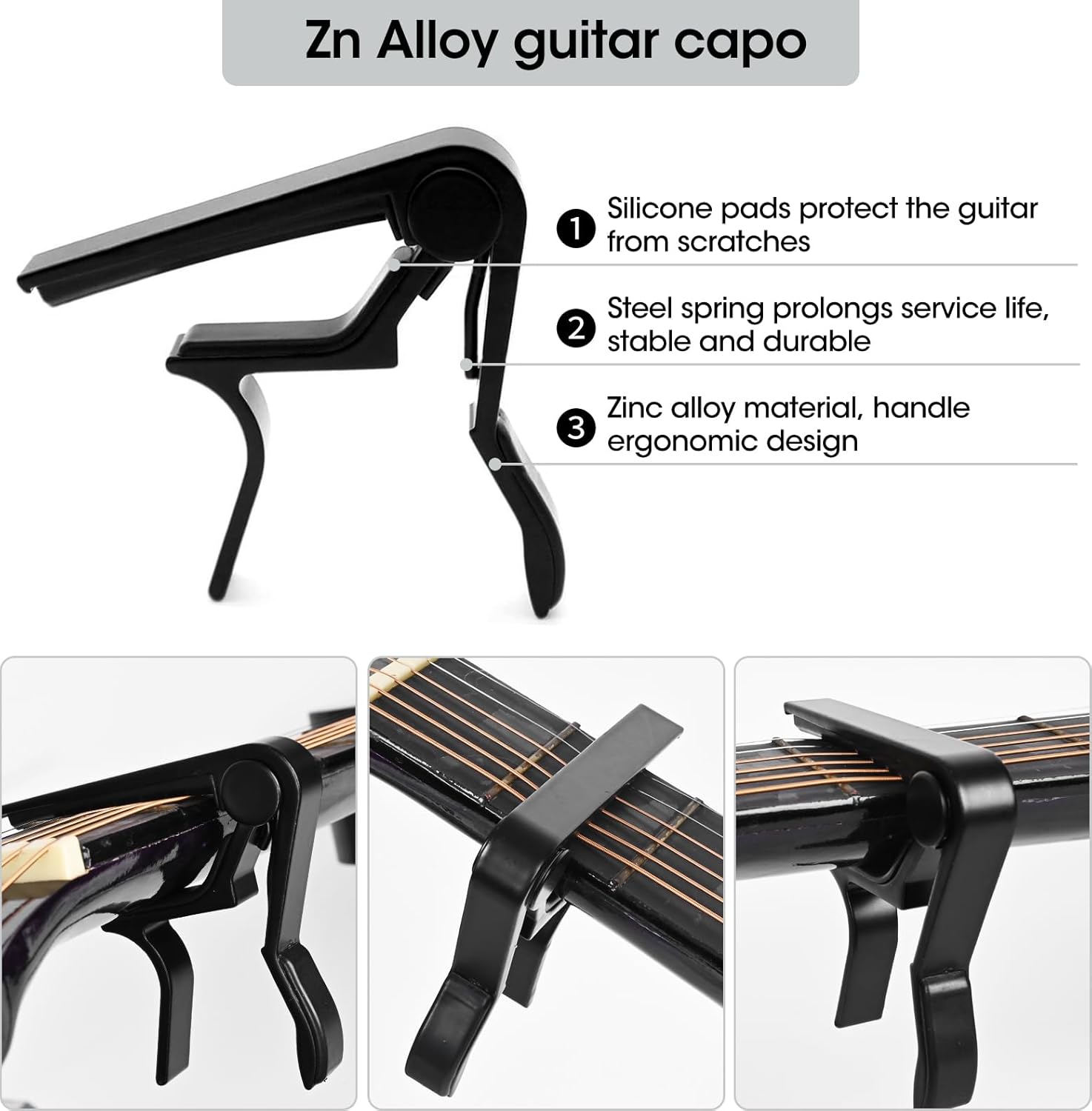 85PCS Guitar Accessories Kit, Include Acoustic Strings,Tuner,Capo,String Winder&Cutter,Picks,Bridge Pins,Nuts & Saddles,Finger Protector,Finger Picks,Fretboard Stickers for Guitar Players