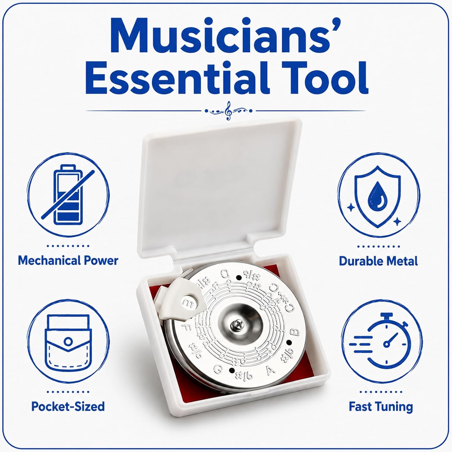 Sensitive Pitch Pipe Tuner Portable Rotating Mouth Blown Tuning Tool A Small and Precise Pitch Tuning Device Designed for Vocal Music Lovers image 3