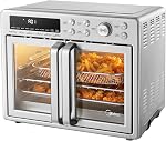 Midea Flexify four grille-pain à portes françaises et friteuse à air combo, 26,4 QT, friteuse à air de comptoir extra large 10-en-1, cuisson 25 % plus rapide et 90 % moins d'huile, acier inoxydable