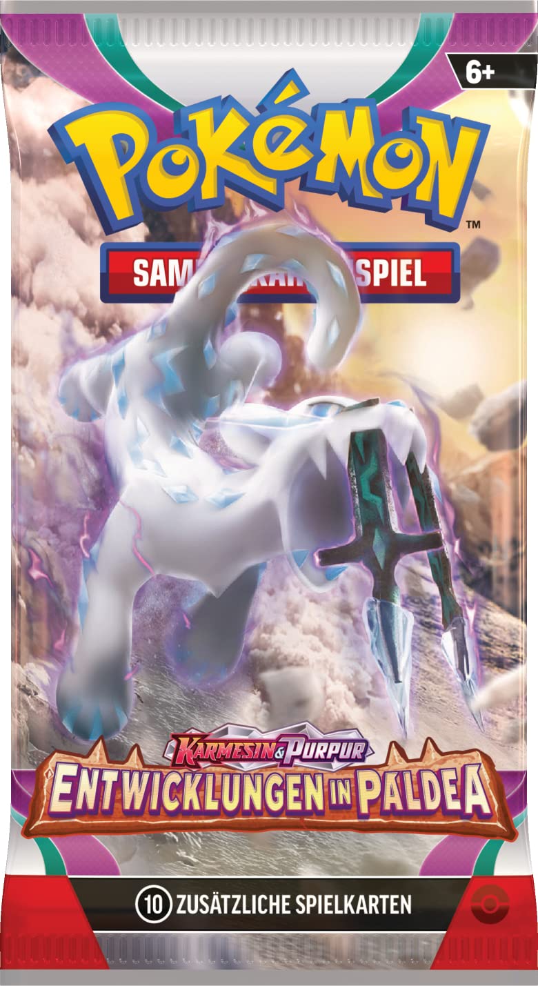 Pudełko do gier karcianych Pokémon Crimson & Purple - rozwój w Paldea (36 opakowań wzmacniających), opakowanie może się różnić
