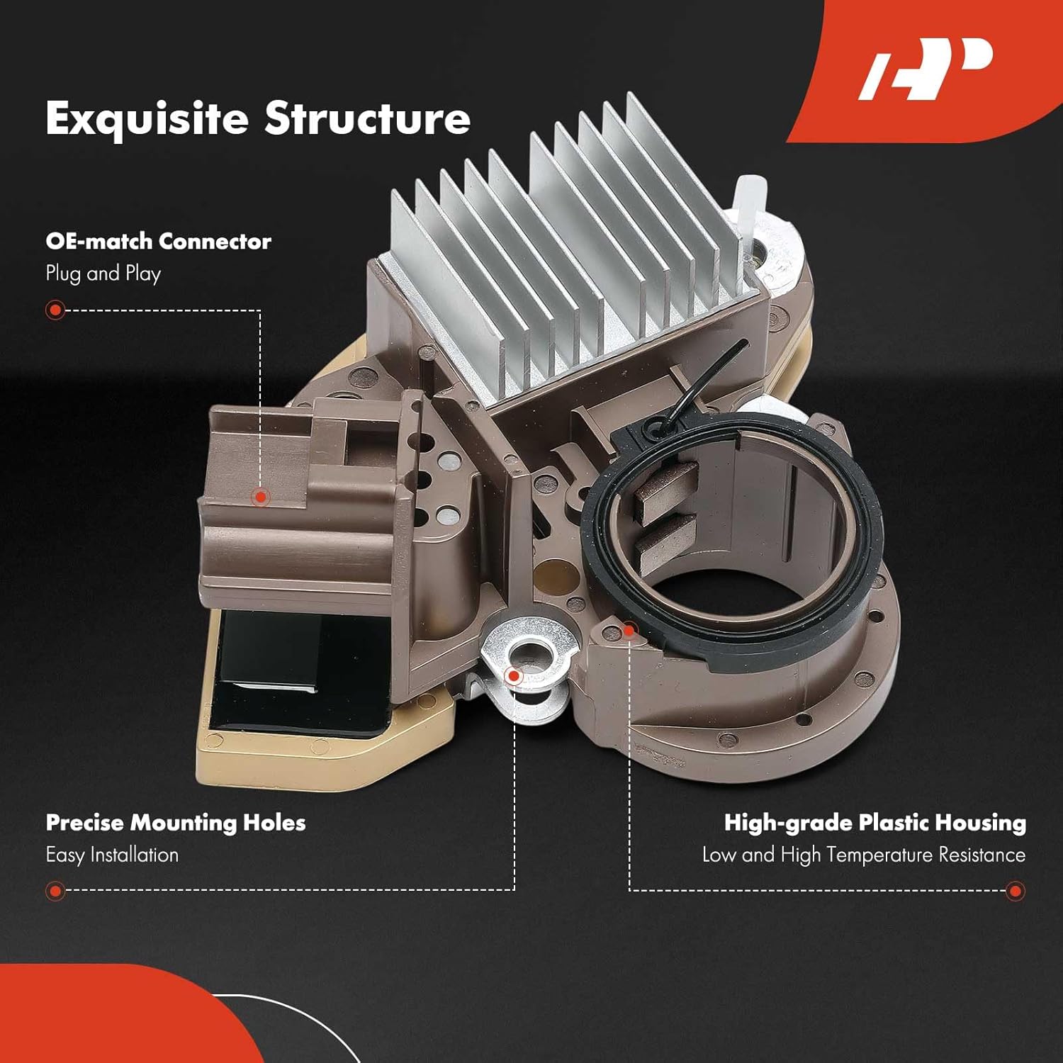 A-Premium Alternator Voltage Regulator Replacement for Mitsubishi Lancer VIII 2007-2022 Outlander II 2006-2012 Citroen C-Crosser Peugeot 4007, 14V