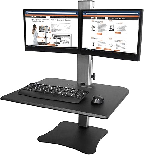 Miniatura 3 de Victor DC350A Manual Dual Monitor Altura Ajustable Sit-Stand Escritorio Convertidor