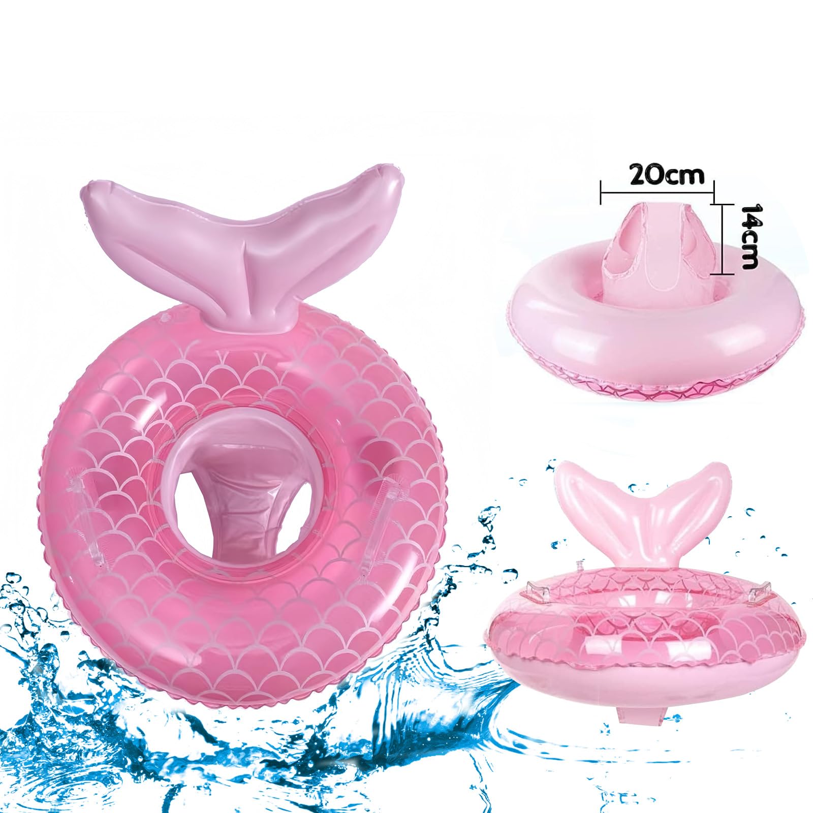 Baby Toddler Swimming Float for 12-36 Month,Mermaid Baby Inflatable Swim Seat Swimming Ring - Image 3