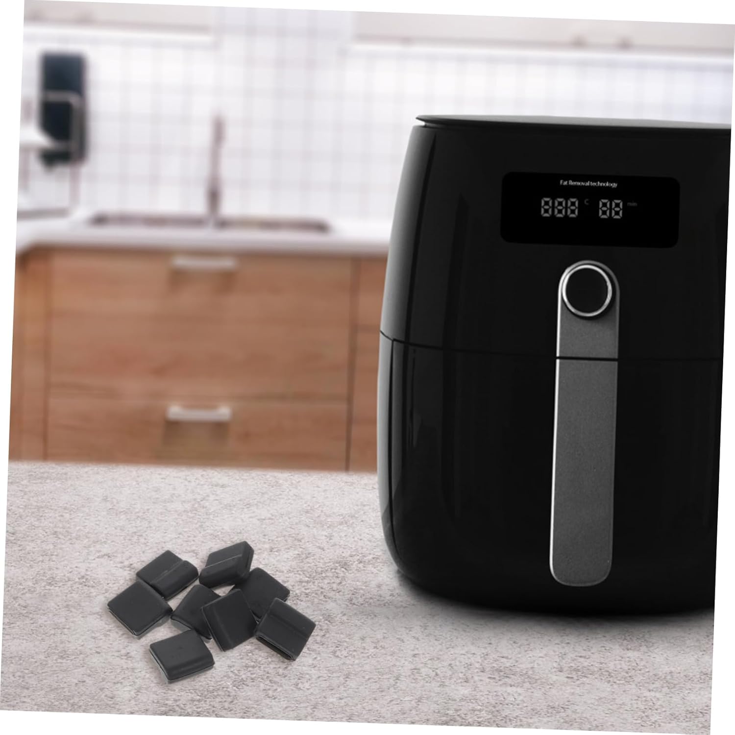 8Pcs Silicone Bumpers for Air Fryer Grill Pan Heat Resistant Wear Resistant Replacement Parts Coating From Scratches Compatible with Air Fryers 8Pcs Silicone Bumpers for Air Fryer Grill Pan Heat Resistant Wear Resistant Replacement Parts Coating From Scratches Compatible with Air Fryers