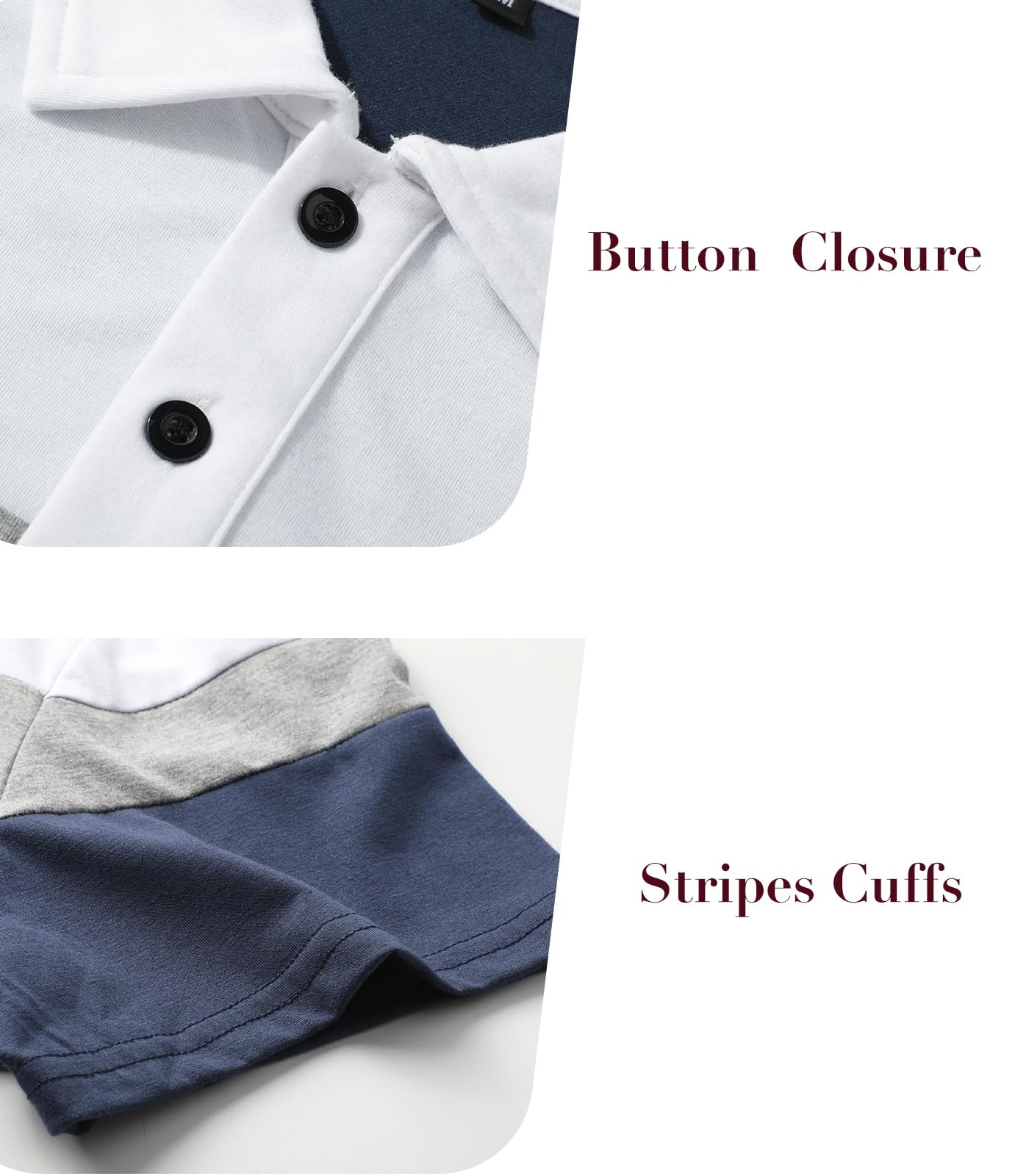 Polo Homme Manches Courtes Polos T Shirt à Rayures Poloshirt Été Casual Couleur Contrastée