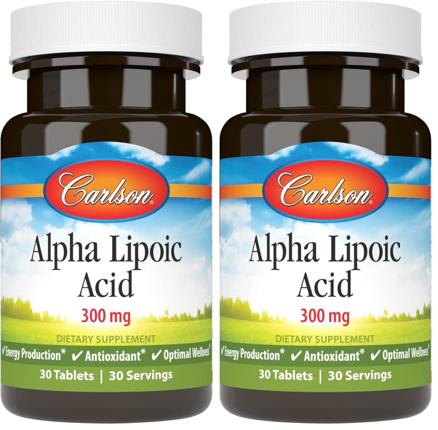 Carlson - Alpha Lipoic Acid, 300 mg, Energy Production, Universal Antioxidant, 30 Tablets (Pack of 2) 30 Count (Pack of 2)