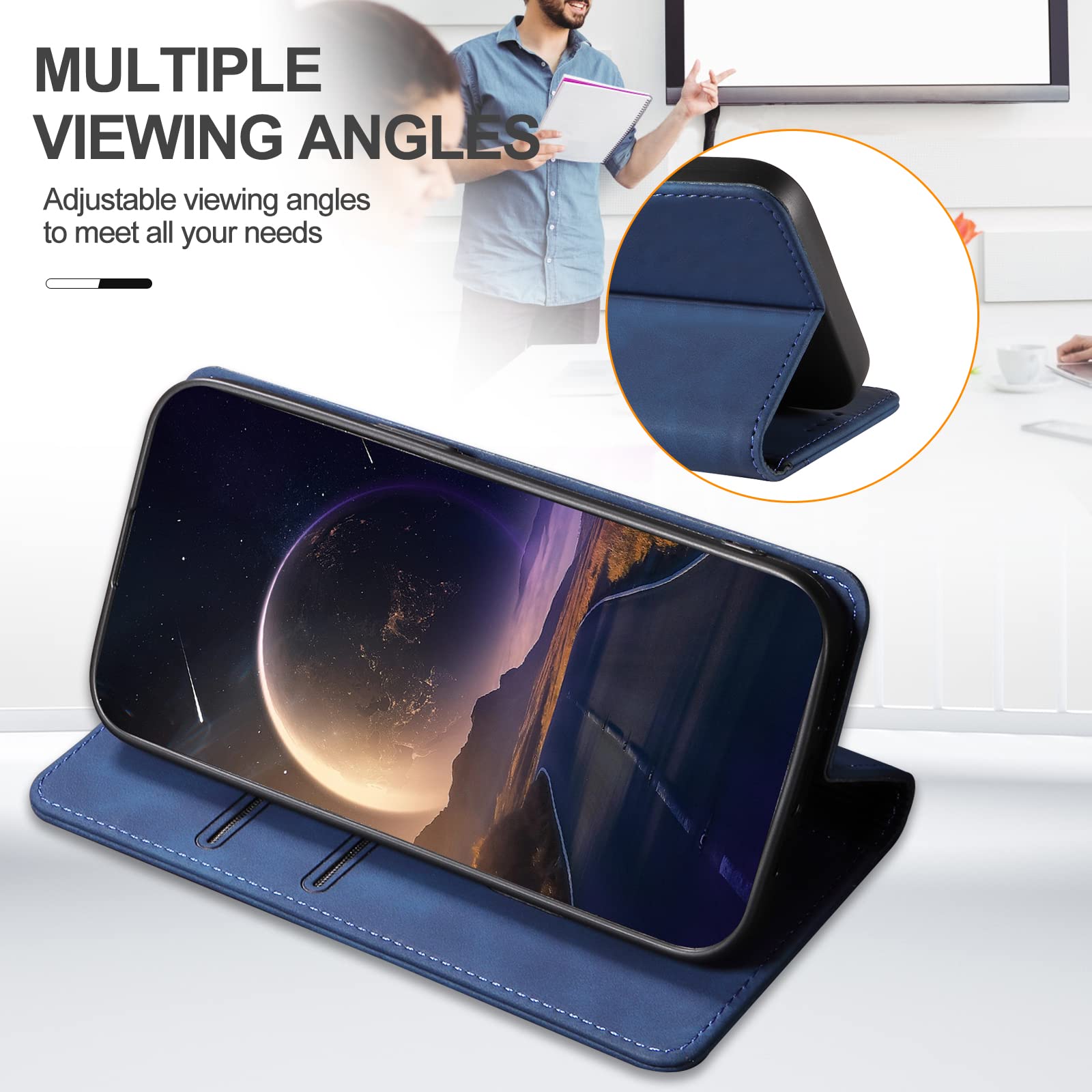 Cover per Samsung Galaxy A32 4G, Cover a Libro Portafoglio in Pelle PU [Porta Carte] [Magnetica], Antiurto Flip Case Custodia per Samsung A32 4G (Blu)