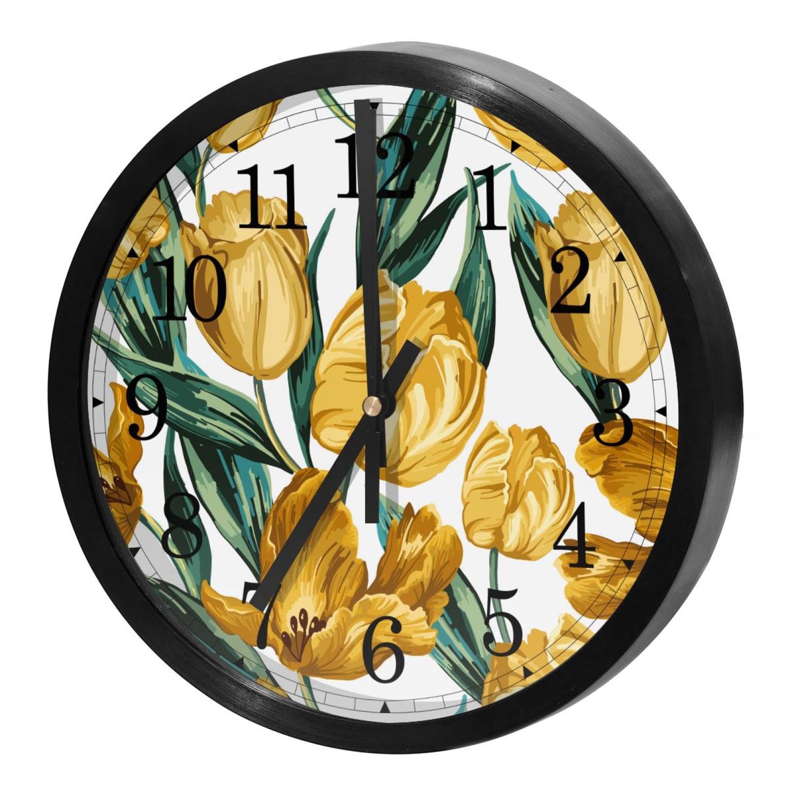 Horloge murale silencieuse fleurie pour créer un espace de travail zen au bureau