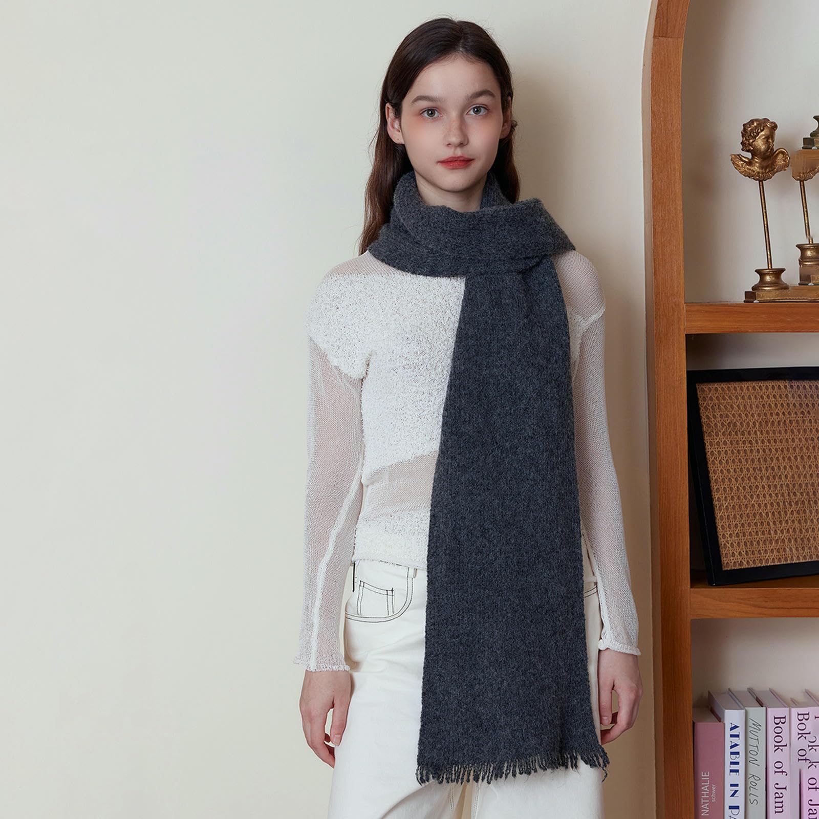 Scarf 2 Piezas De Bufandas Largas Y Suaves De Punto De Color Sólido De Otoño E Invierno Para Hombres E Inviernos