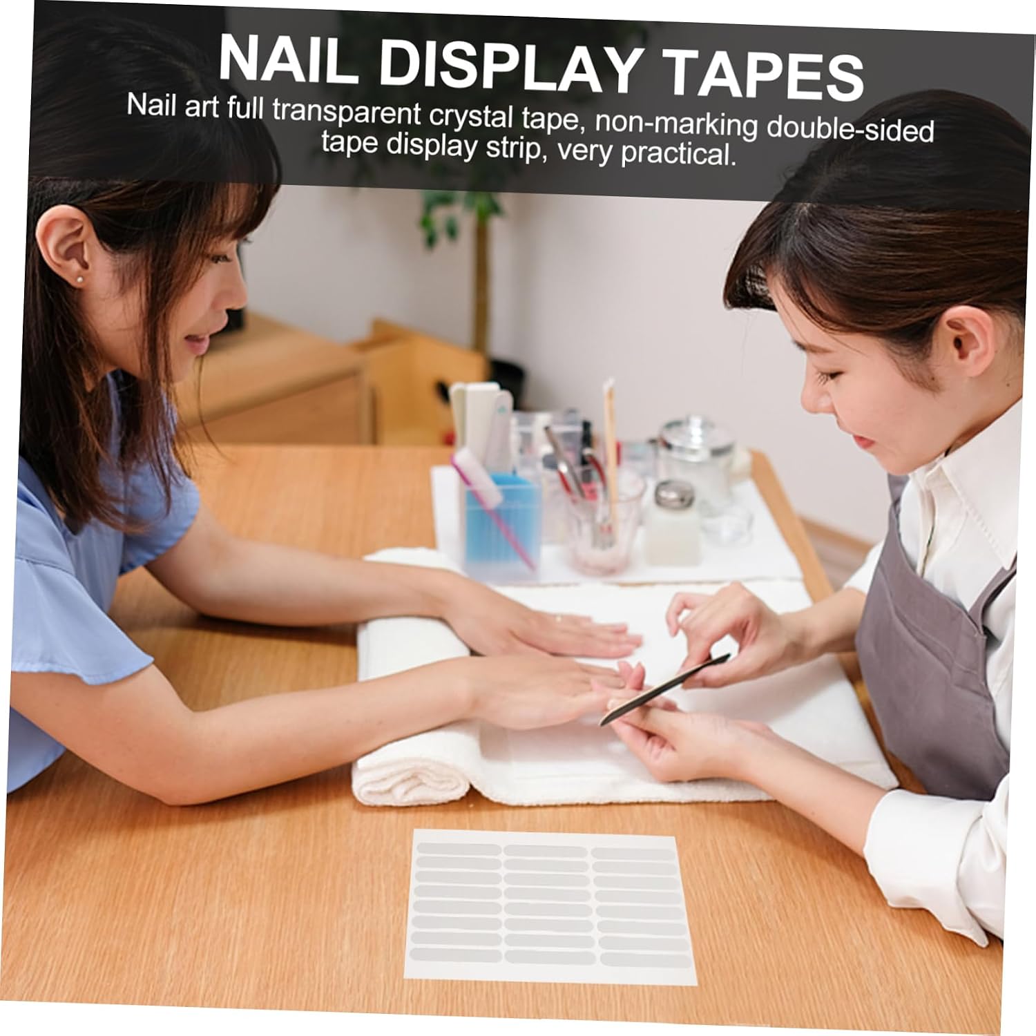 CANIGHT 4sheets Scrapbooking Tape Double Sided Adhesive Crystal Tape for Manicure Display Tool