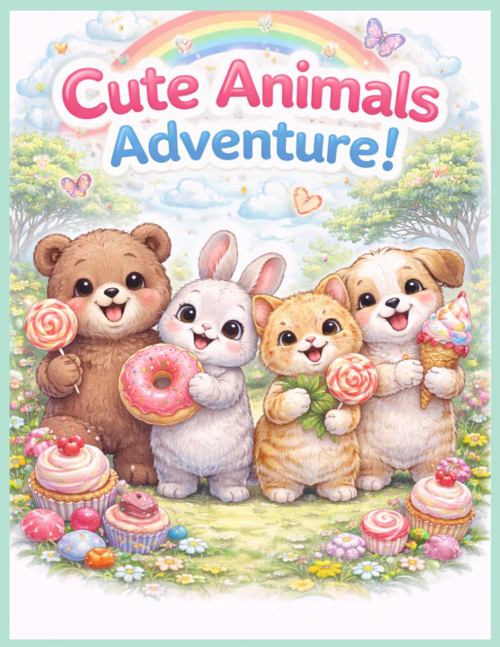 Cute Animals Coloring Book for Kids: Fun & Easy Coloring Pages for Ages 3–7 | Adorable Animals, Simple Designs & Relaxing Activities