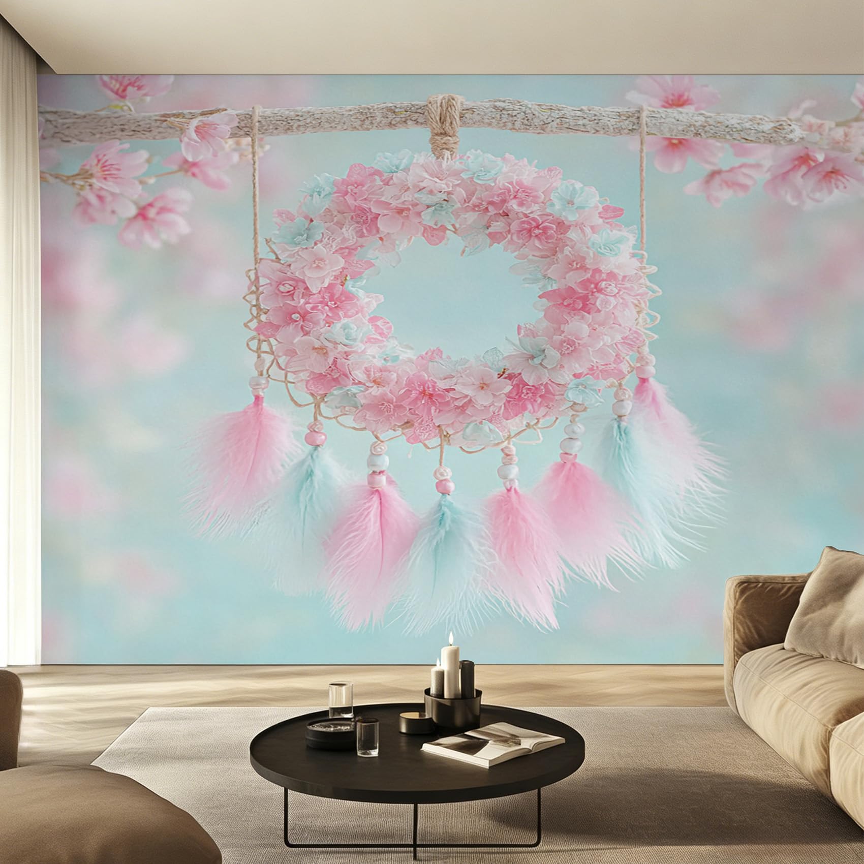 Papier peint attrape-rêves pour relooker un grand mur blanc