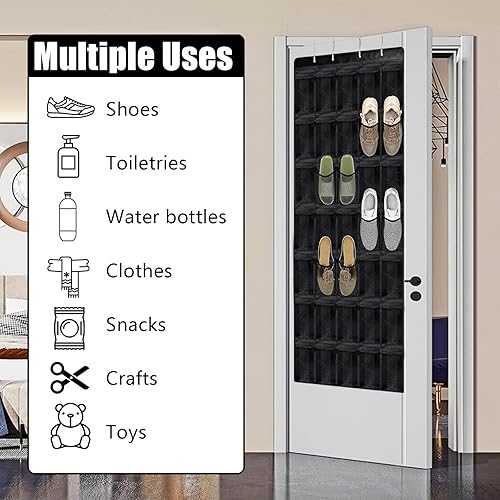 Miniatura 4 de Organizador de 35 compartimentos de malla transpirable para colgar sobre la puerta, organizador de zapatos grande para hombres y mujeres,