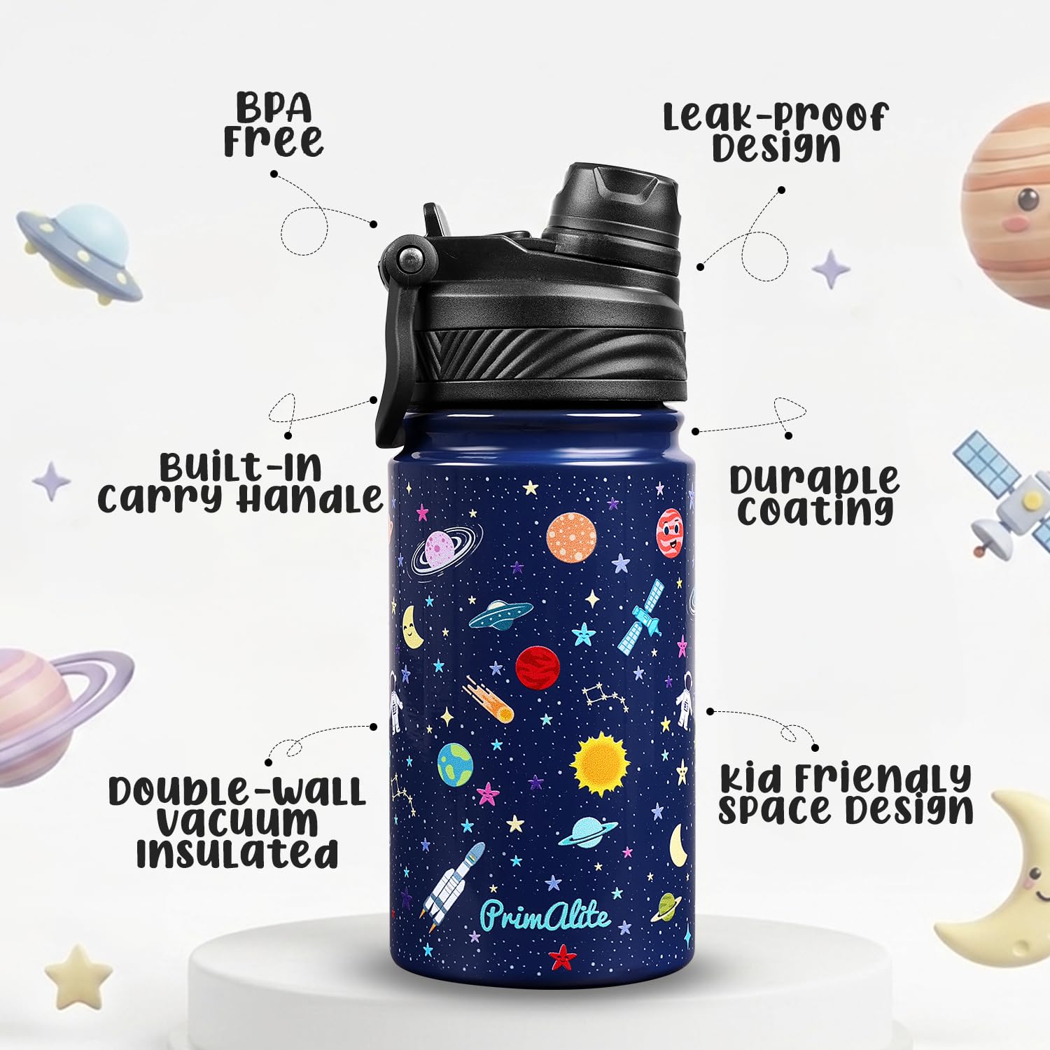 Primalite Kids Water Bottle - Leakproof & Insulated -3