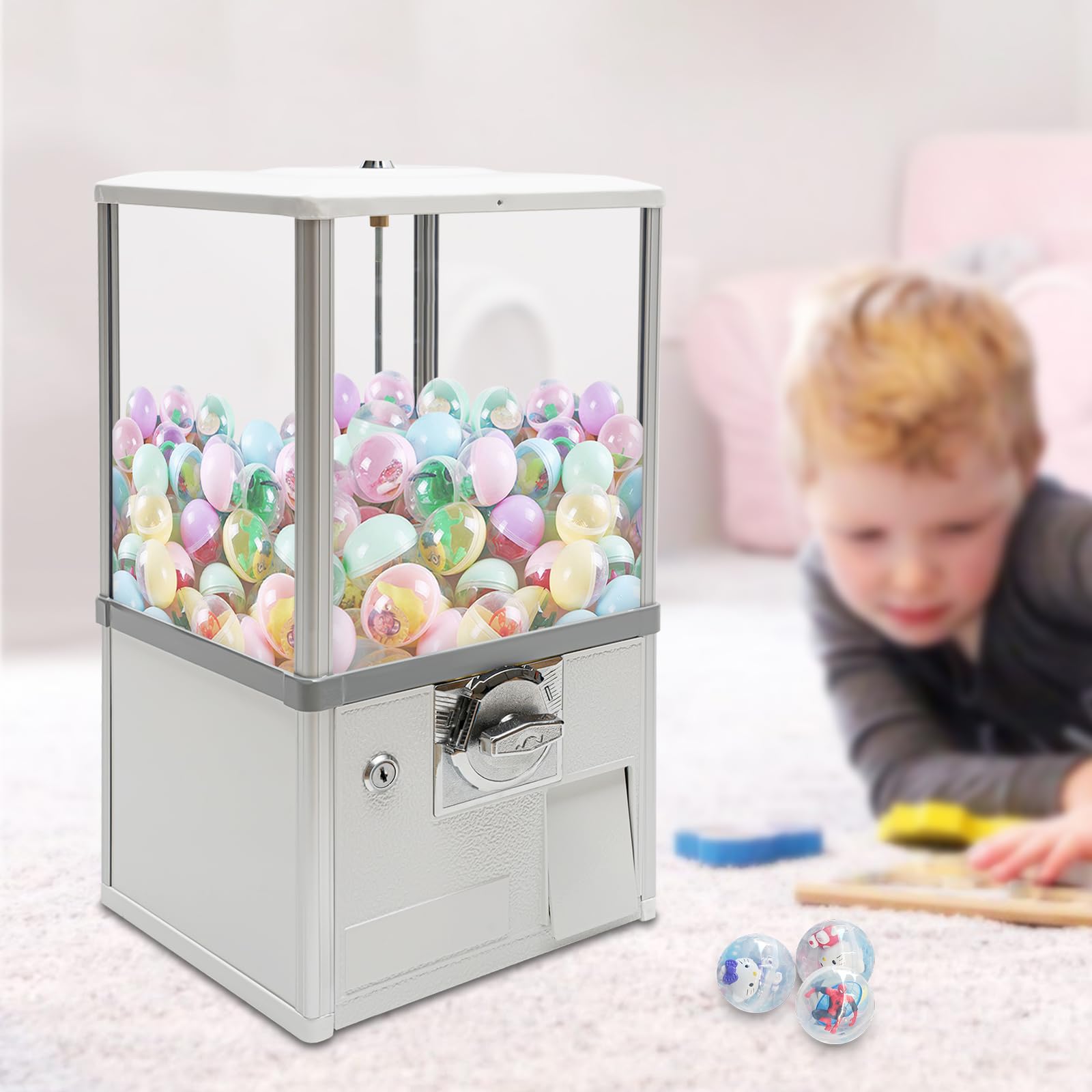 Vending Machine, 3-5.5cm Ball Capsule Candy Bulk Gumball Machine, Candy Vending Machine, Toy Capsule for Game Stores, Retail Stores, Amusement Parks, Gift for Friends