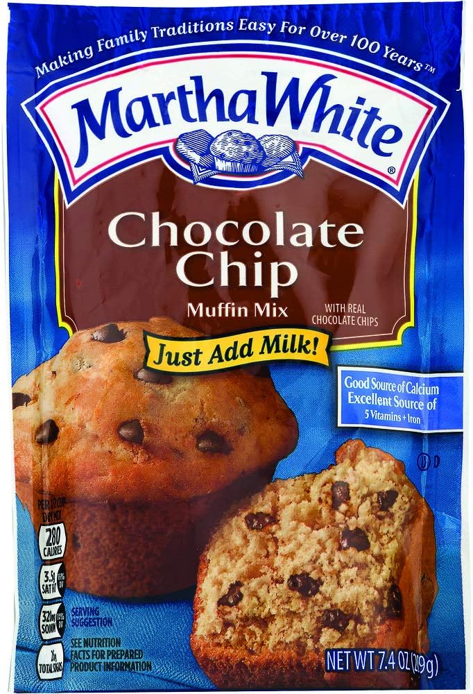 Martha White Chocolate Chip Muffin Mix, 7.4 Ounce