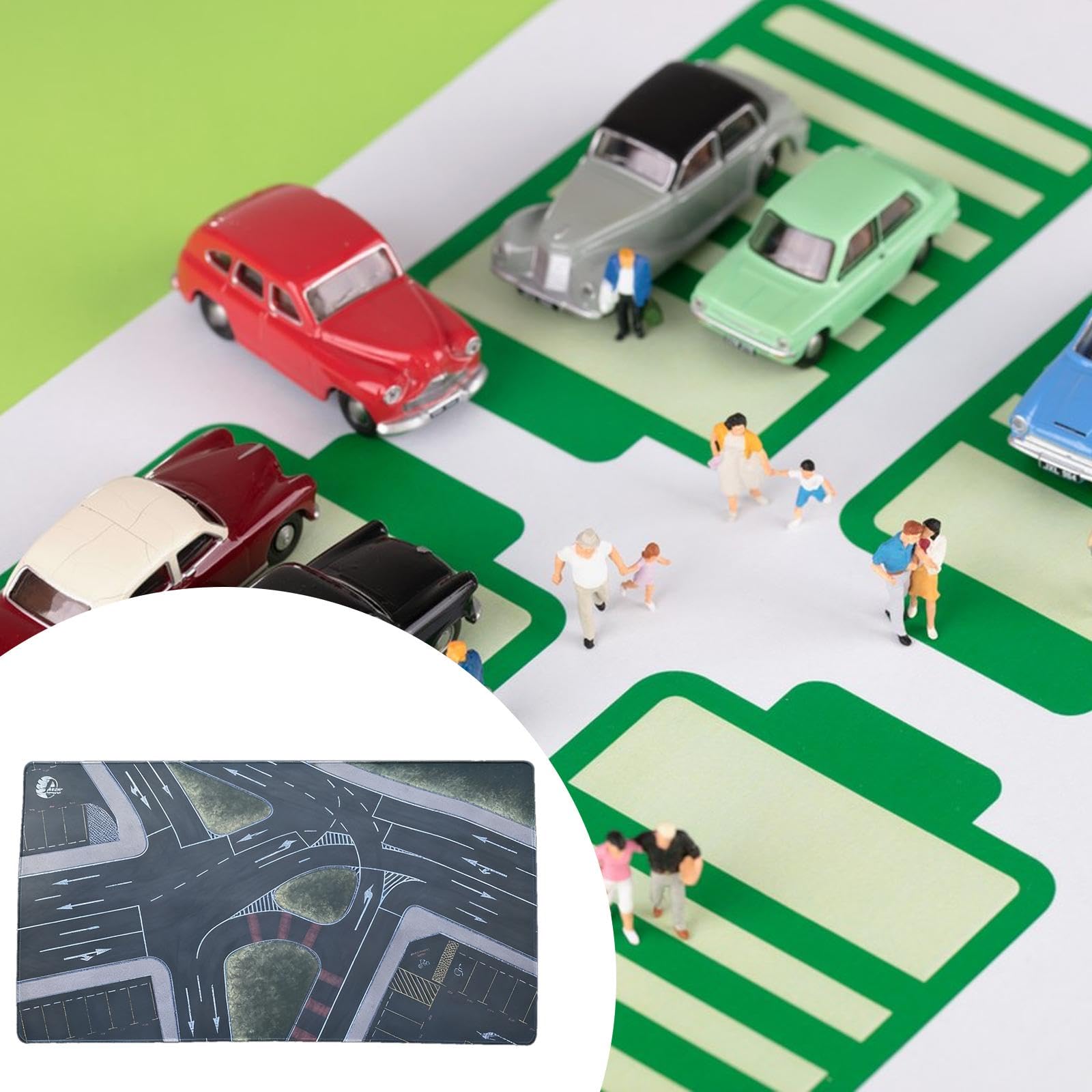 Tappetino Espositivo per Modellini di Auto in 1/64, Ideale per Parcheggi, Scene con Veicoli Pressofusi E Giochi. Materiale in Gomma, Adatto, 90x50cm