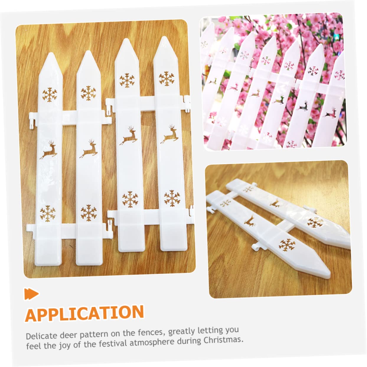MAGICLULU 2 Sätze Der Zaun Weihnachtsdeko Christmas Tree Fence Christmas Dekoration Garten Spaliere Weihnachten Grenze Weihnachtsfeier Liefert Freigabe Gartenzaun Plastik Weiß 30 Stück * 2