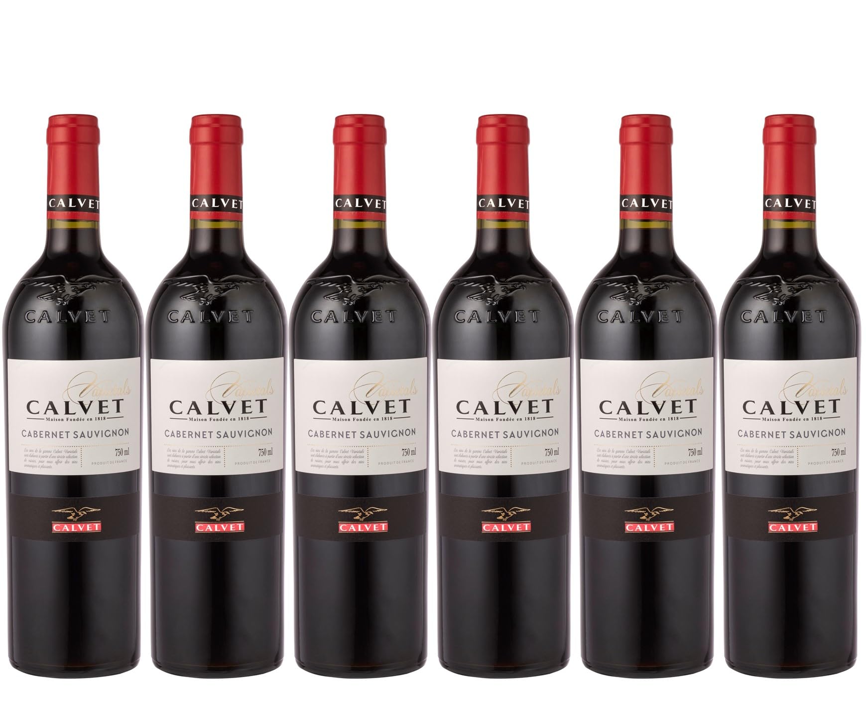 Calvet - Varietals, Cabernet Sauvignon, Vin rouge épicé et persistant (6 x 0,75L)