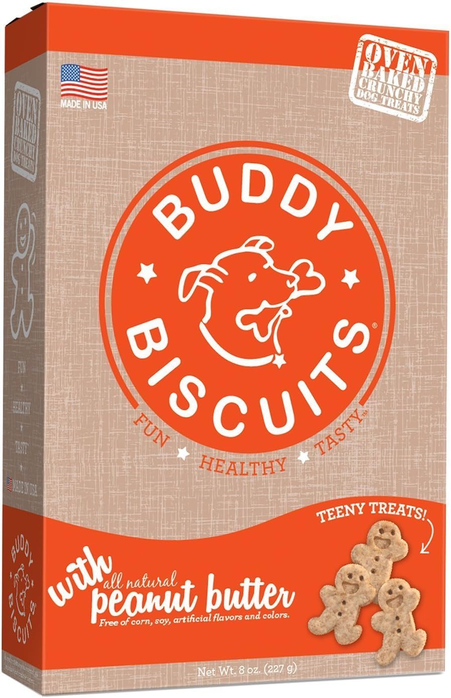 Cloud Star Buddy Biscuits Crunchy Itty Bitty Oven Biscuits Dog Treats with Natural Peanut Butter 8 oz
