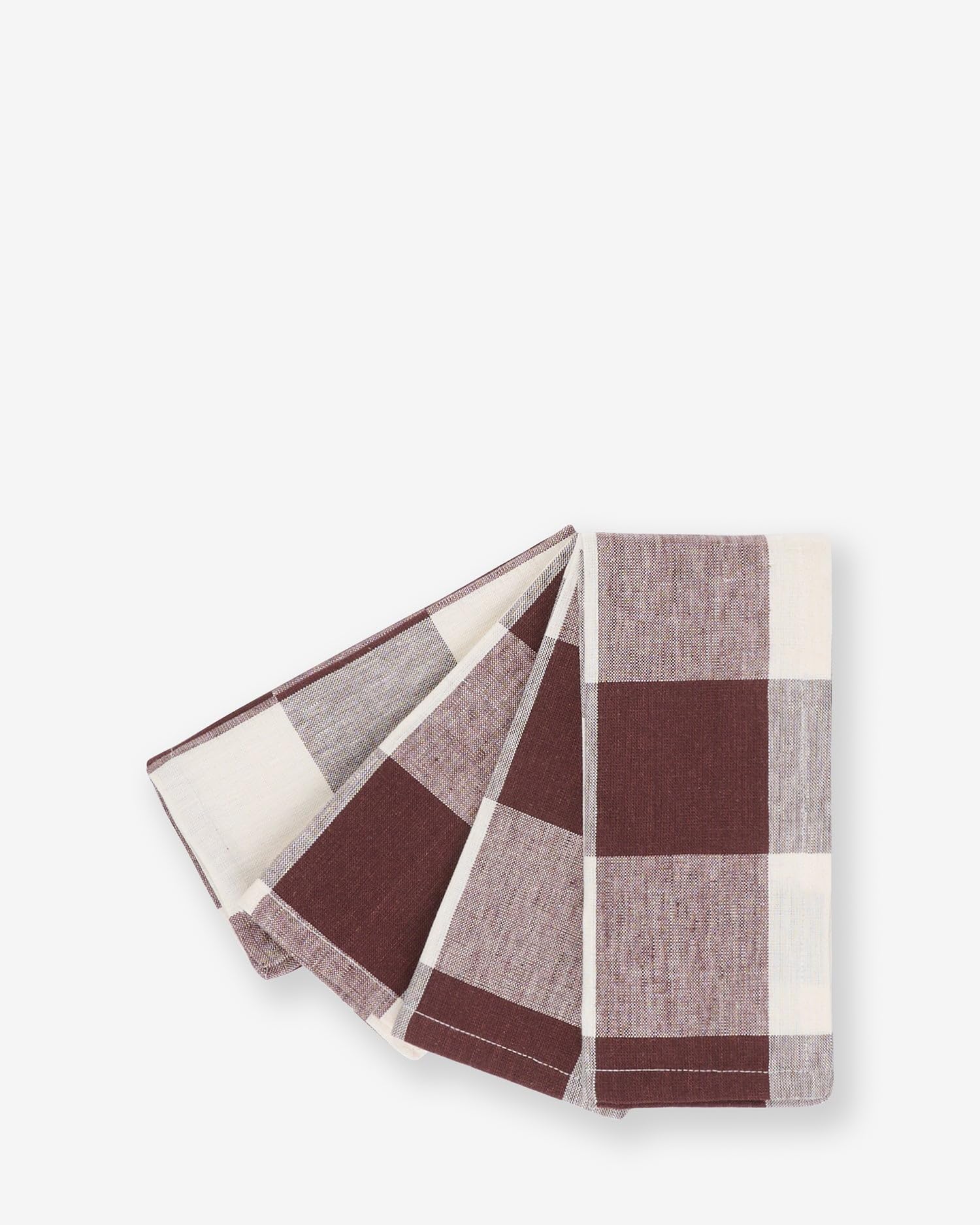 Sophie Allport Chocolate Brown Gingham Linen Napkins (Set of 4)